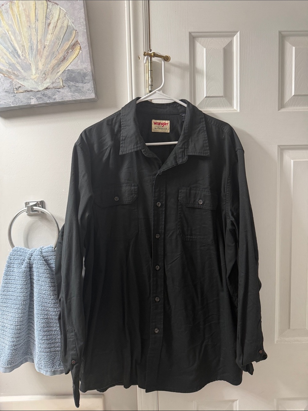 Wrangler Black Lightweight Button-Up Shirt Jacket
